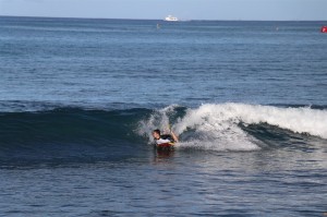 海にはボディーボードやサーフィンで楽しむロコが