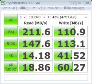 Intel X25-M 120GB Benchmark　（自作PC　アライメント調整後）